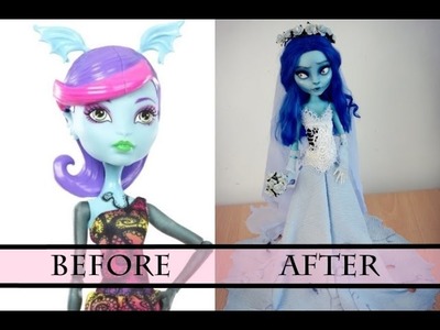 PART 2 - WORK IN PROGRESS EMILY (TIM BURTON) - MONSTER HIGH FACEUP HOW TO REPAINT A DOLL
