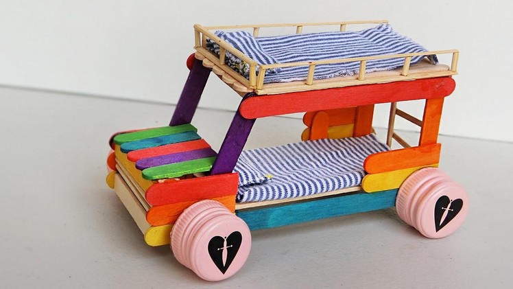 Popsicle stick Crafts - Bunk Bed Car #3