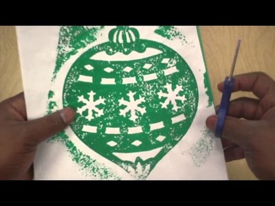 Art Lessons for Kids: Christmas Ornament Printmaking pt 2