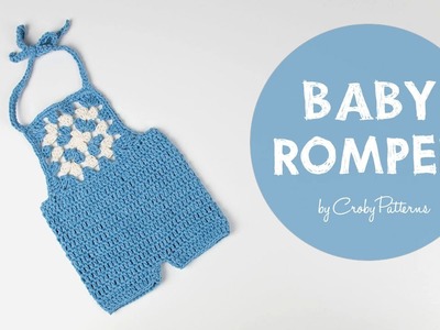 Easy Crochet Baby Romper Tutorial - Crochet Granny Square Onesie | Croby Patterns