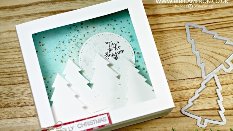 Easy Pop Up Shadow Box Card  + Perfect Pines dies Stampin Up