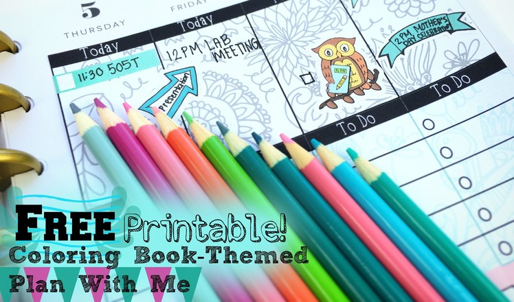 FREE Printable! + Coloring Book-Themed Plan With Me (Happy Planner)