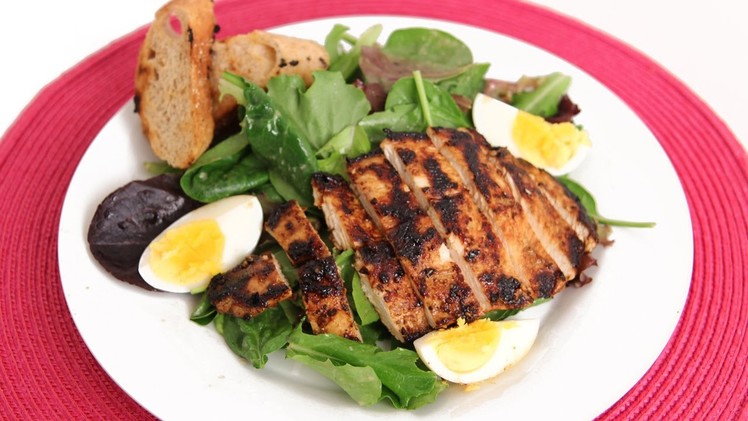 Grilled Chicken Caesar Salad Recipe - Laura Vitale - Laura in the Kitchen Episode 577