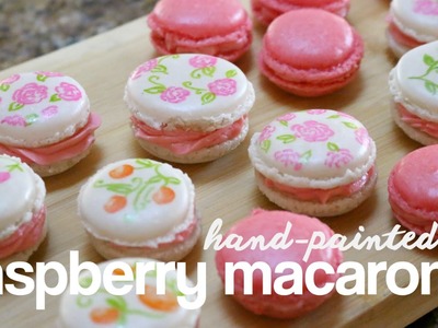Hand-Painted Raspberry Macarons | rachel republic