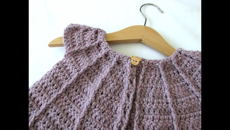 How to crochet a little girl's cable cardigan. sweater