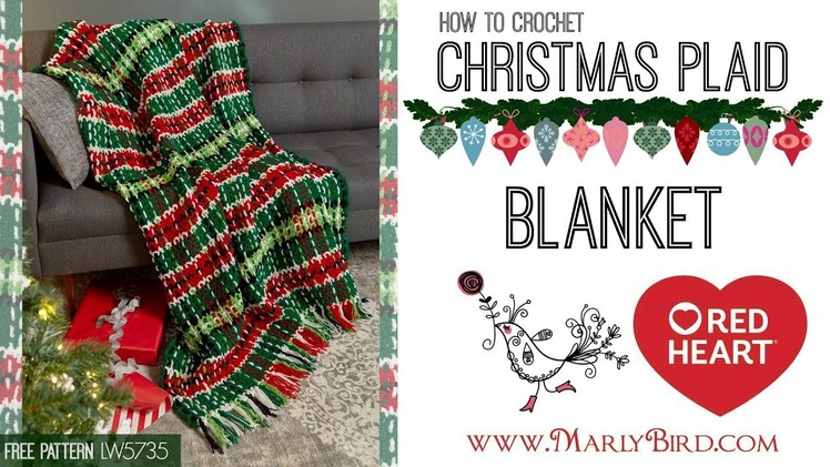 How to Crochet Christmas Plaid Afghan