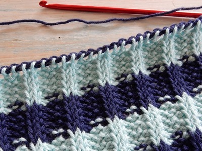 How to Crochet Tunisian Rib Stitch. Knit & Purl