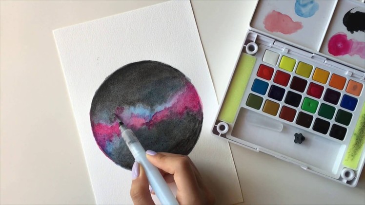 How To Draw a Galaxy with koi watercolor