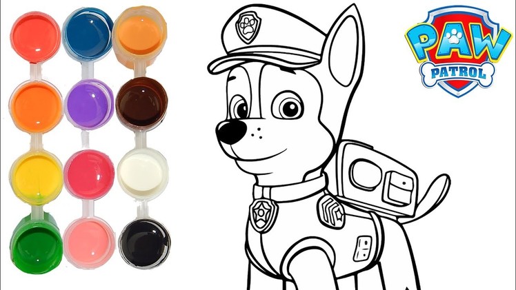 How to Draw & Color a Paw Patrol Chase | Drawing on & New Learning 4 Kids | Toddlers Learn Colors