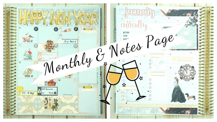 Monthly & Notes Page. Plan With Me.  Erin Condren
