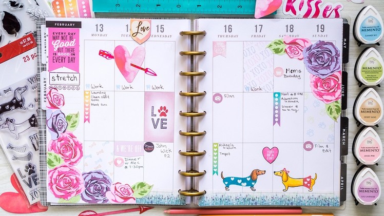 Plan With Me #12 | Puppy Love in my Happy Planner!