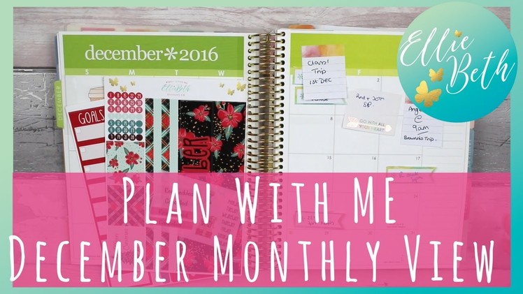 Plan With Me: December Monthly Erin Condren Planner with EllieBeth Designs UK Stickers
