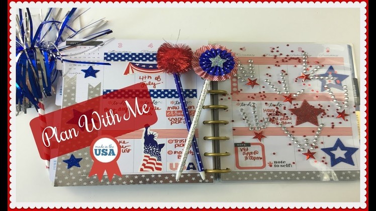 PLAN WITH ME | HAPPY PLANNER | Red, White, and Blue Theme