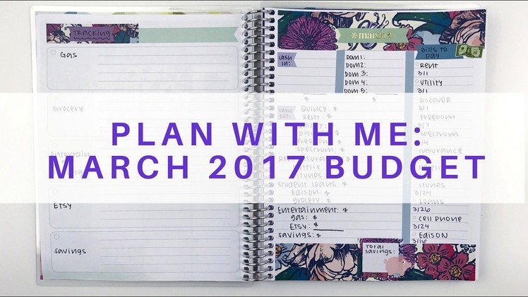 Plan With Me: March 2017 Budget