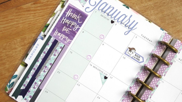 Plan With Me Monthly January: Wintry Colors | The Happy Planner 2017