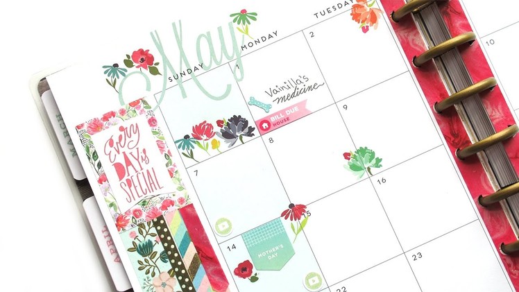 Plan With Me Monthly - May: Rub-ons from Target | The Happy Planner 2017