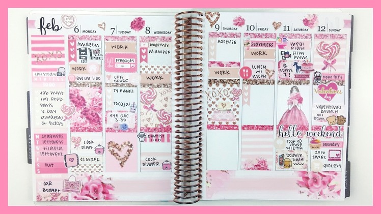 Plan With Me: Pink Valentine | Erin Condren Vertical
