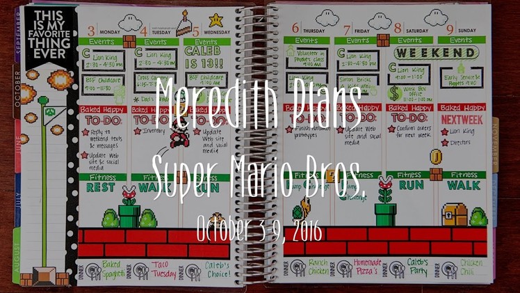 Plan with Me Stamping. & Stickers! - Super Mario Bros., October 3-9, 2016