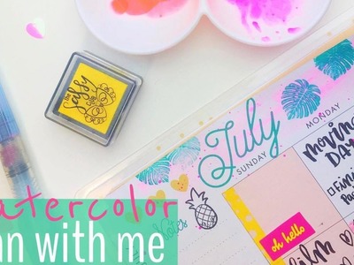 Plan with me | Watercolors & Stamping| Happy planner
