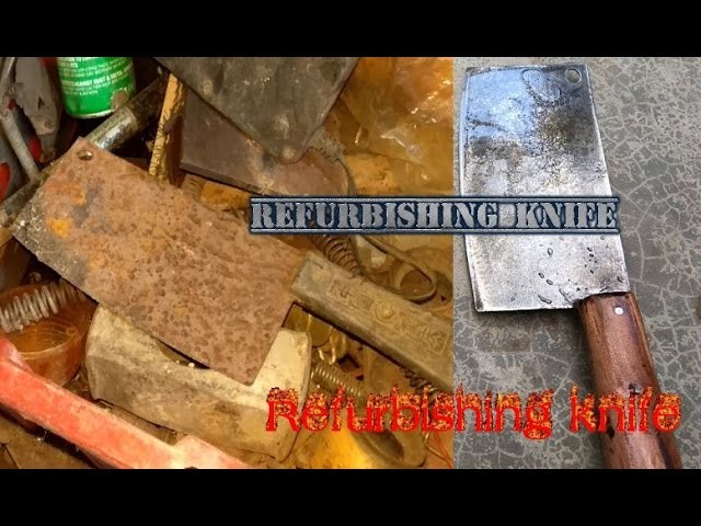 Very rusty cleaver (butcher knife) restoration part 1 - Refurbishing a very cool vintage knife