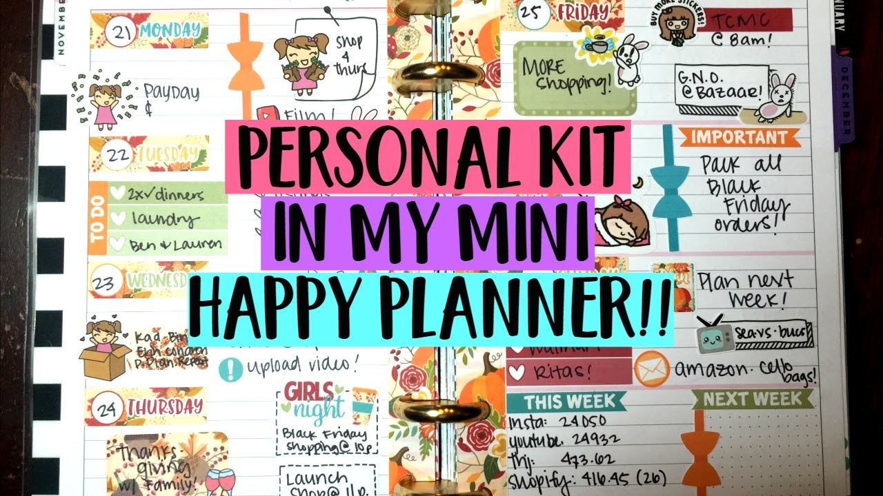 Vlogmas Day 2: Planning with a Personal Kit in my Mini Happy Planner | InspiredBlush