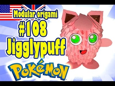 3D MODULAR ORIGAMI #108 JIGGLYPUFF. Pokémon. Pokemon. Pokemon Go