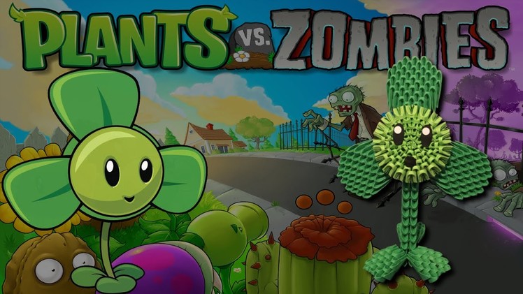 3D Origami Blover tutorial from the Plants vs Zombies game