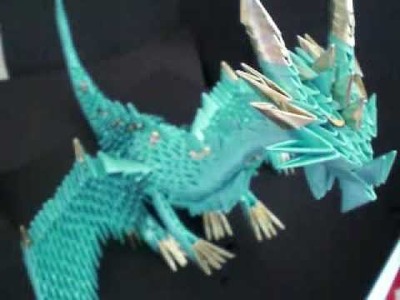 3d origami blue dragon!