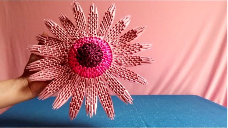 3d origami flower tutorial - make origami flower step by step - Làm hoa đồng tiền bằng giấy origami