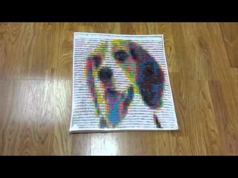 3D origami good dog mosaic