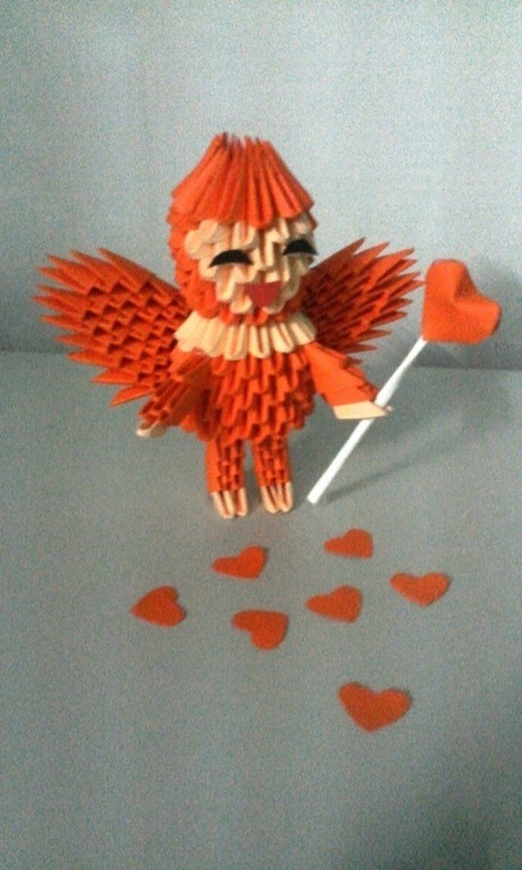 3d origami Love Angle- part1. Thần tình yêu origami - poppy9011