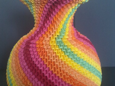 3D origami rainbow vase and 3d origami bride