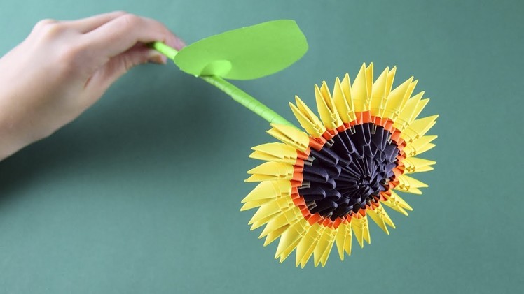 3D origami Sunflower Tutorial Assembly for beginners