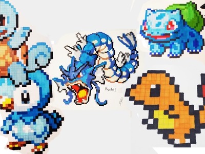 5 Pokemons drawing compilation ! (Pixel Art)