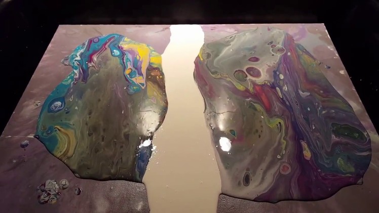 7 colors dirty pour flip cup - liquid art with acrylics - cell art