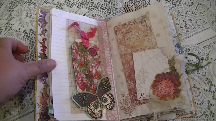 A Secret Garden-- Using Napkin Decoupage in a junk journal