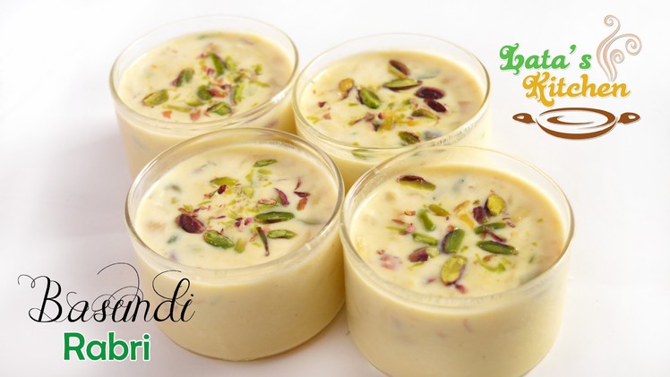 Basundi Recipe - Rabri Recipe — Indian Vegetarian Dessert in Hindi with English Subtitles