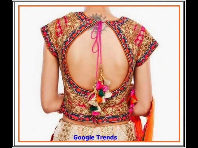 Bridal wear trendy designer saree blouse designs with tassels