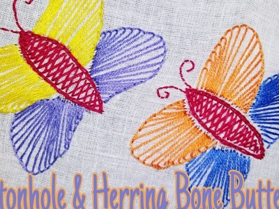 Buttonhole & Herring Bone Butterfly (Embroidery)
