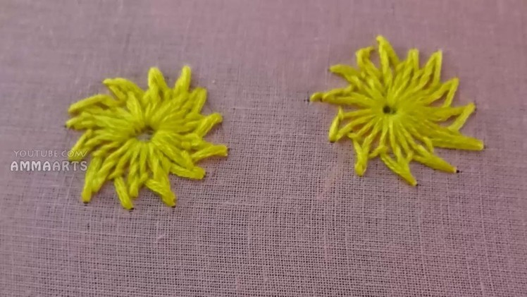 Chrysanthemum Cross Stitch Pattern - Chamanti Stitch in Embroidery Classes By Amma Arts