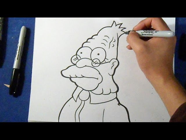 Cómo dibujar a Abraham Simpson 2 - Los Simpsons | How to Draw Abraham The Simpsons