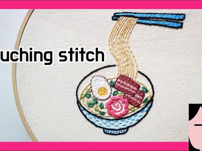 Couching Stitch Japanese Ramen  embroidery 카우칭스티치 일본라멘 프랑스자수