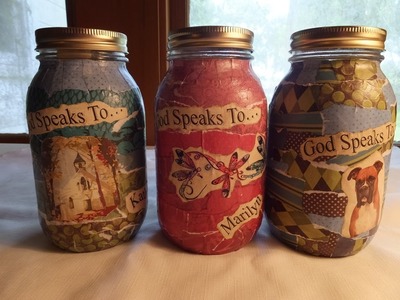 Decorated and Decoupaged Jars for Personalized Scriptures