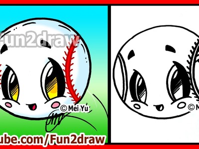 Easy Things to Draw - Cute Baseball Softball - Fun2draw Art Lessons