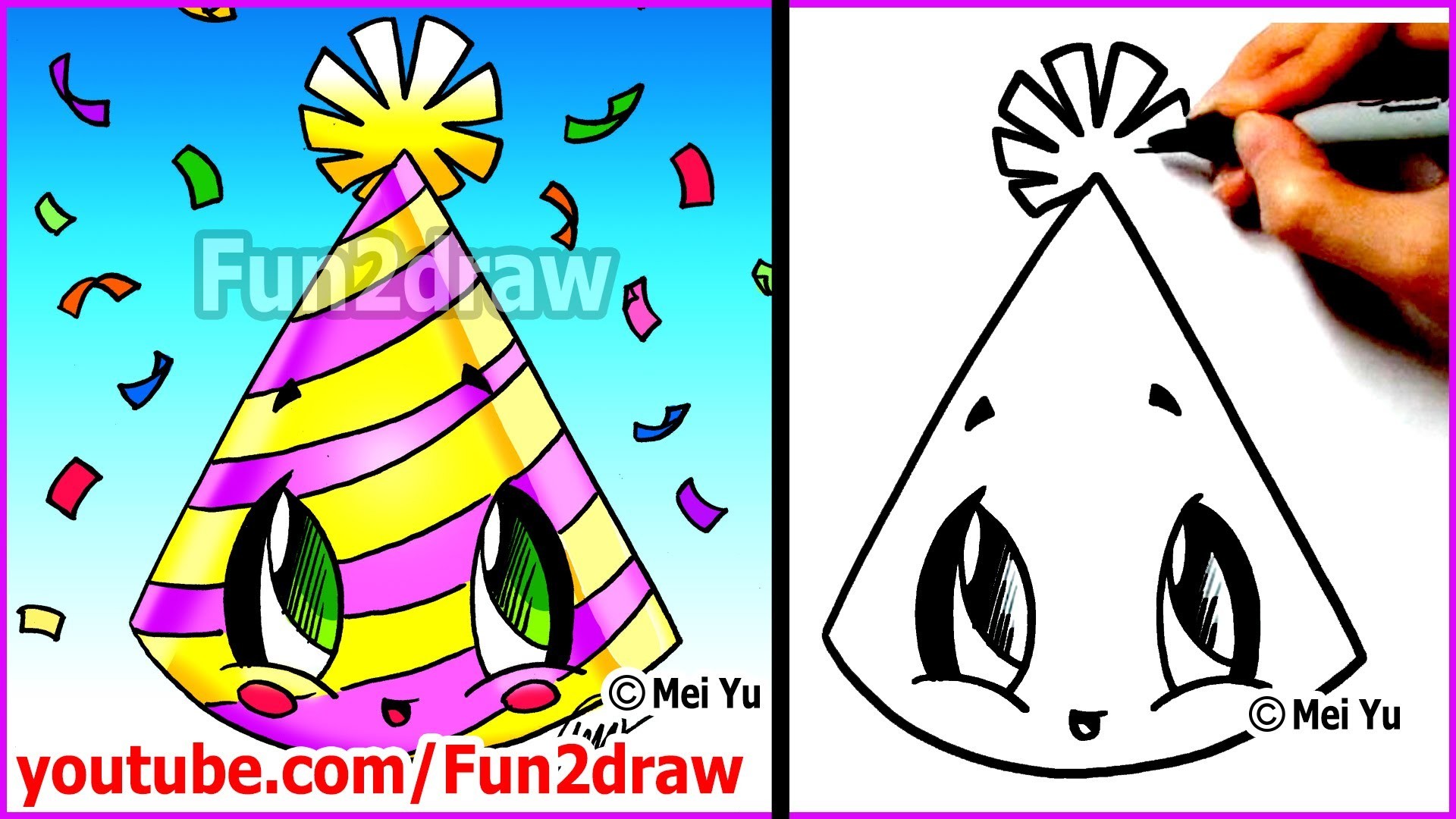 Easy Things to Draw - New Years Party Hat + Mei Yus New Years Resolutions