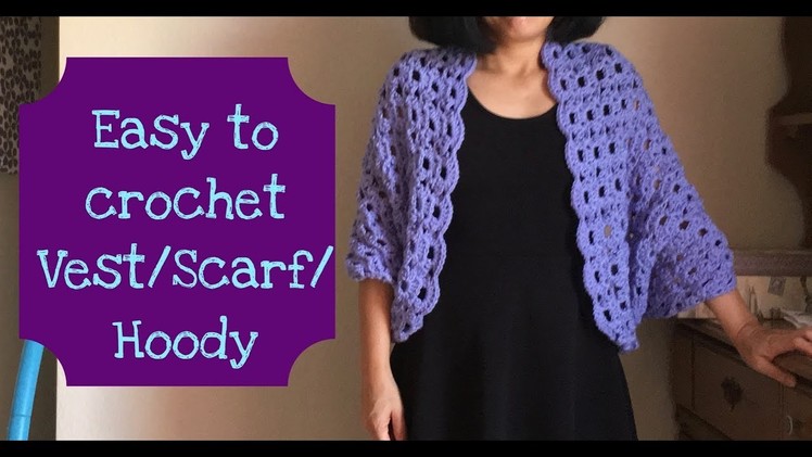 Easy to crochet Vest.Scarf.Hoody