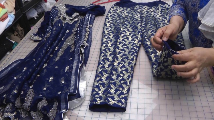 Expensive looking Banarsi Trouser & Under suit with lining - Frugal garment making
