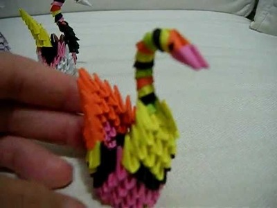 Four Mini 3D Origami Colourful Ducks