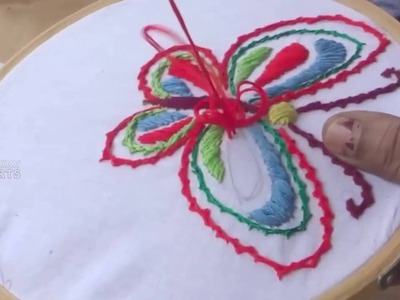 Hand Embroidery  Butterfly Stitching By AmmaArts