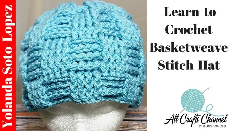 How to crochet a Basket weave stitch hat (Basketweave) Step-by-Step Video tutorial crocheting